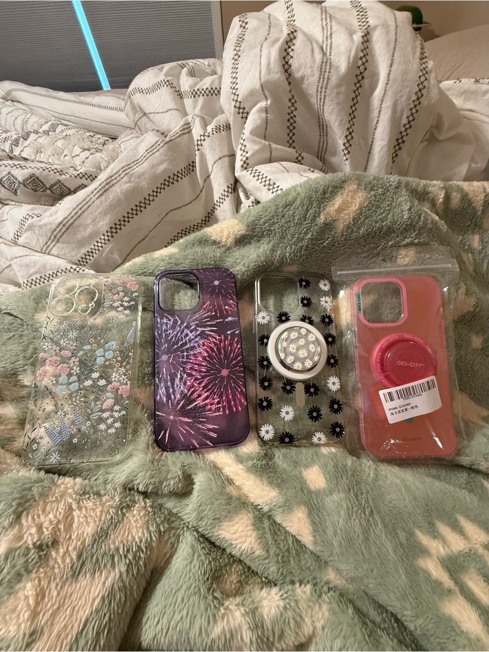 Assorted Floral, Fireworks & Pink Phone Cases - Clear, Purple, Black, Pink